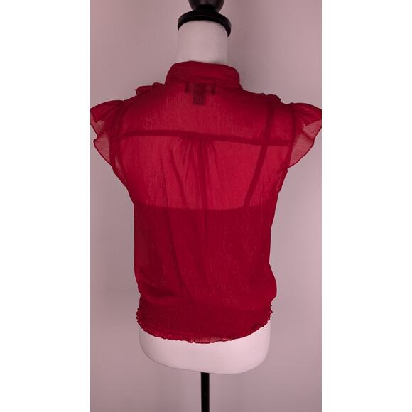 IZ Buyer Y2K top attached camiSz M (6) ruffles glistens laceHallow EUC buttons - Picture 11 of 11